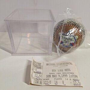 Arizona Diamondbacks 1999 Opening Day Baseball Dodgers Sealed W Display Case